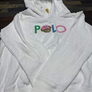 Polo by Ralph Lauren White Hoodie with Multicolor Accents